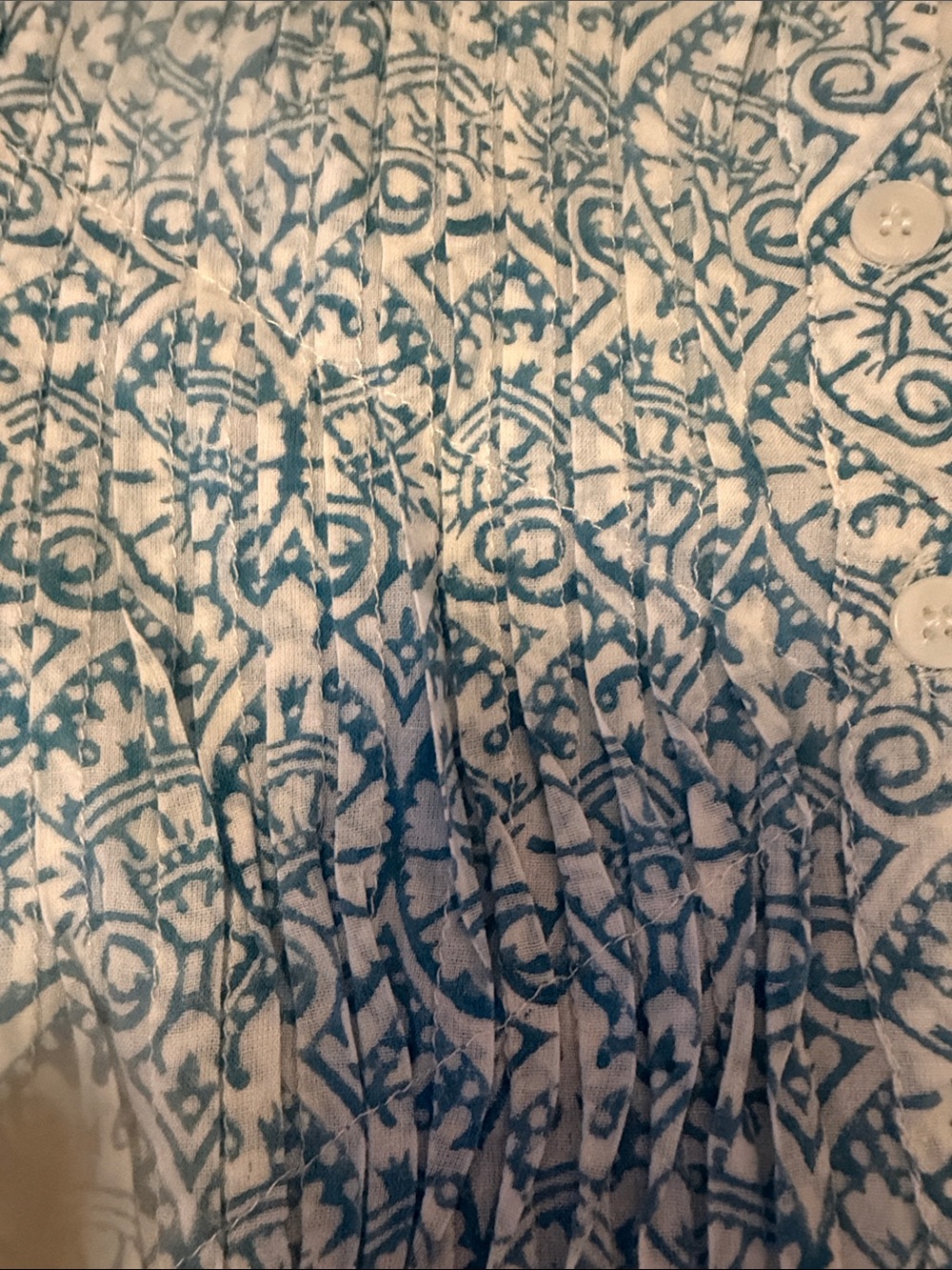 Roberta Roller Rabbit Blue and White Tunic with Intricate Patterns - Picture 15 of 16